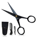 ONTAKI Professional German Steel Beard & Mustache Scissors (5") – Silver