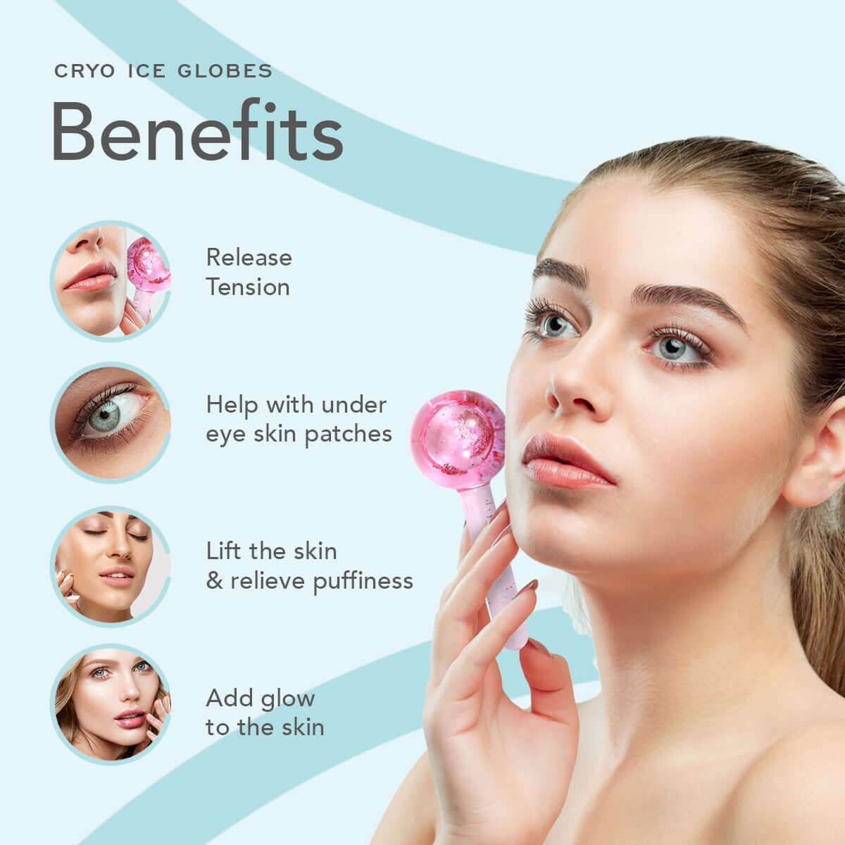 Ice Globes voor Gezicht, Nek & Ogen — Set van 2 Roze Roestvrijstalen Cryo Sticks — Gezichtsmassager voor Lymfedrainage, Wallen & Donkere Kringen - Herbruikbaar Cryotherapie Huidverzorgingshulpmiddel van Hana Emi