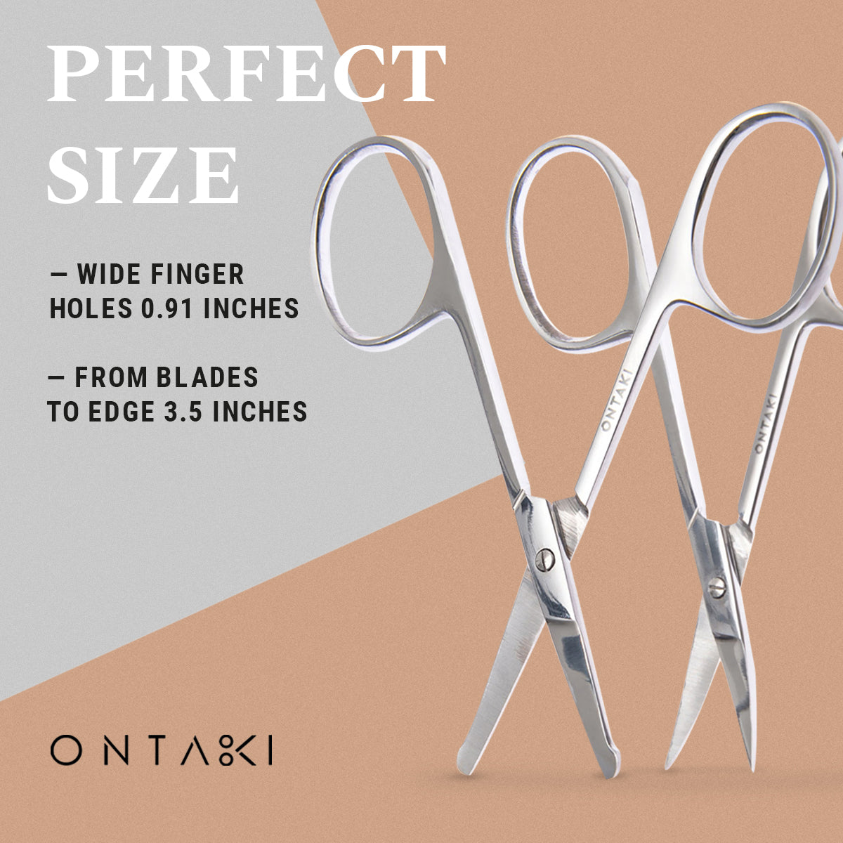 ONTAKI Facial Hair Grooming Scissors (2 Pack)