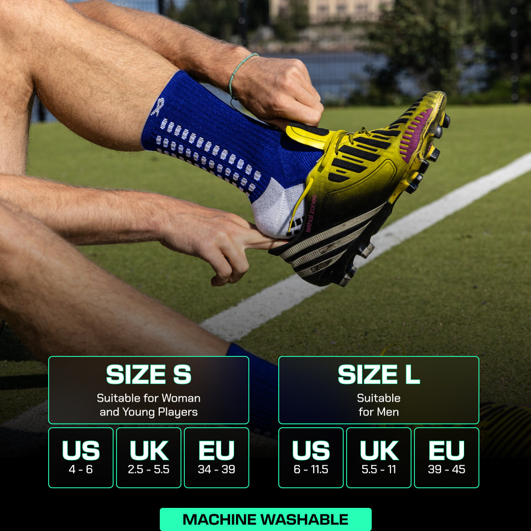 Lux Soccer Grip - Calf Sock - Blue