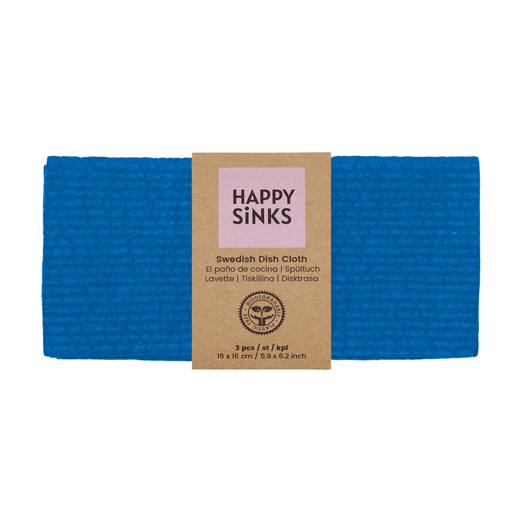 Happy Sinks Swedish Dishcloth Set - Ocean Blue - 3pcs