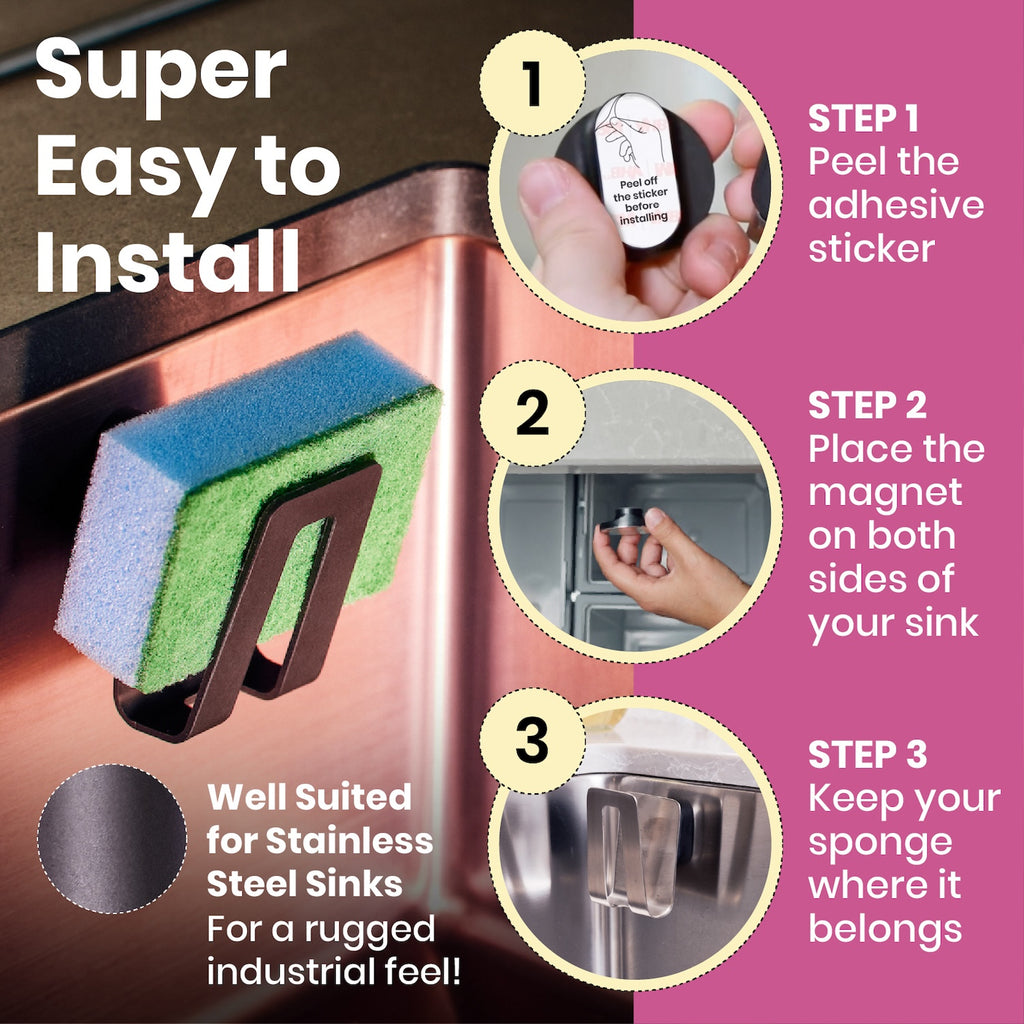 Happy Sinks Magnetic Sponge Holder - Biocomposite