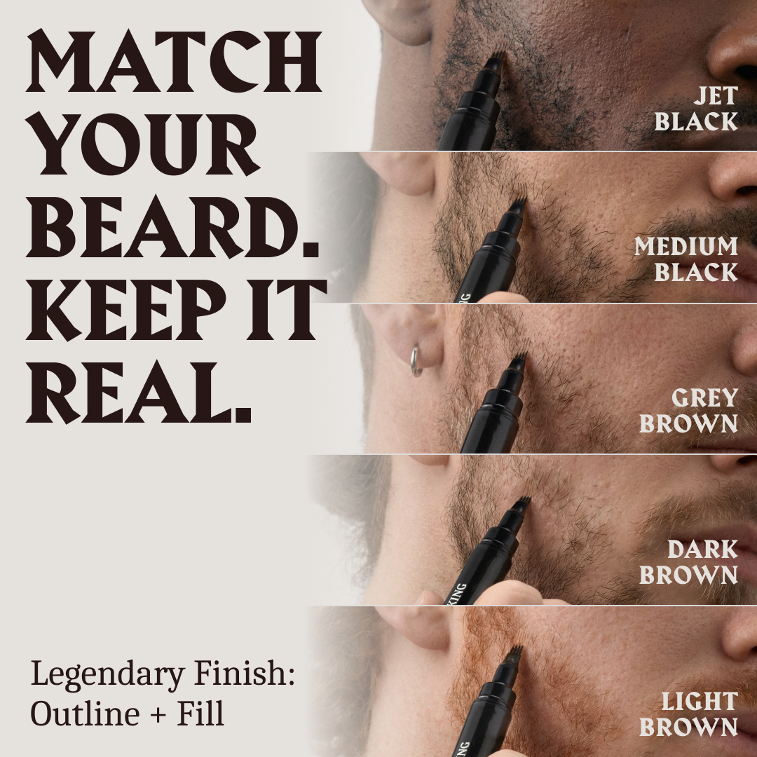 Bartauffüllstift und Bürste - Doppelspitzenstift - Dunkelbraun Farbe