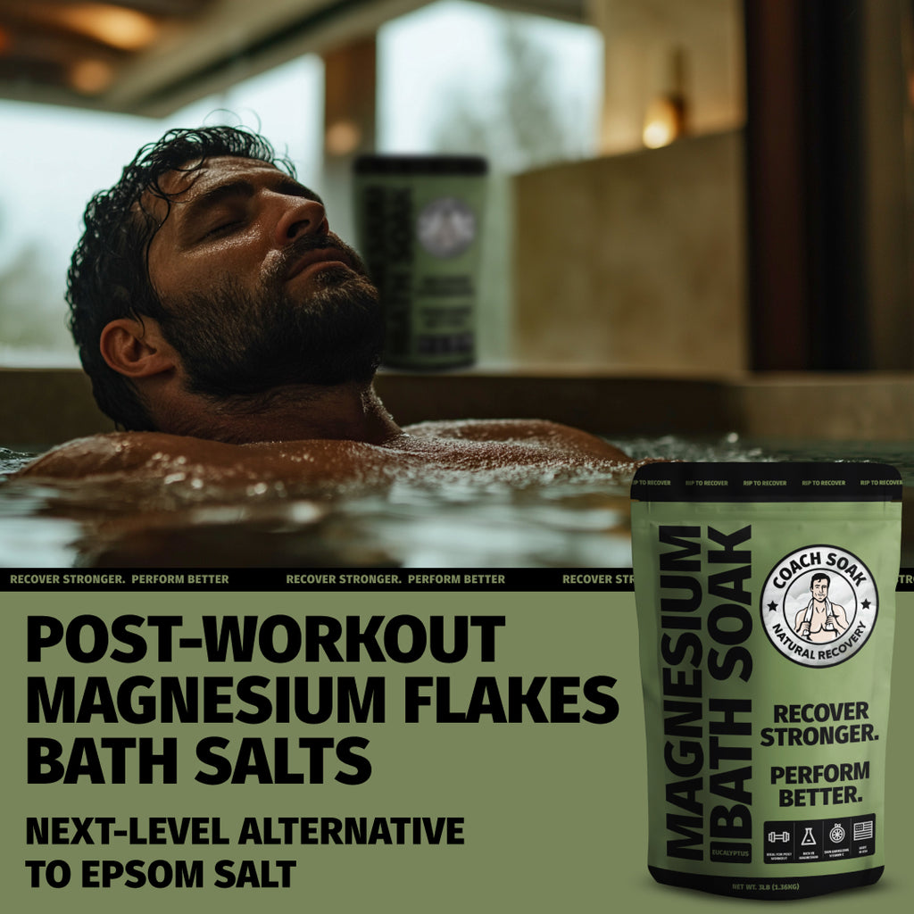 Coach Soak Recovery Bath Soak – Post Workout Magnesium Flakes - Eucaluptus Tea Tree