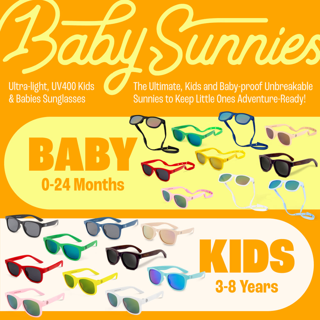 BABY SUNNIES Polarized Baby Sunglasses - Yellow, 0-24 Mo, Strap - Unbreakable Frame For Toddler Sunglasses - UV400 Protection & Infant Essentials - Stay-Put Strap & Baby Beach Essentials