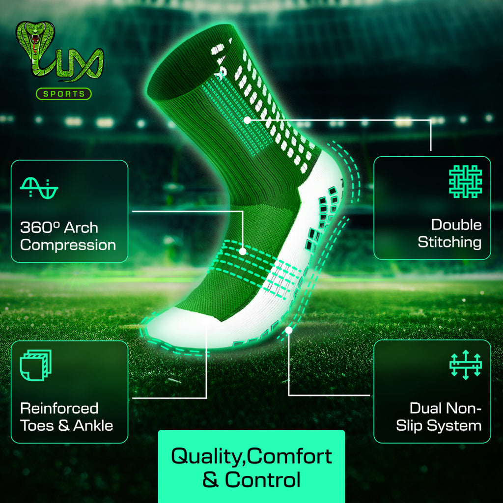 Lux Soccer Grip - Calf Sock - Green