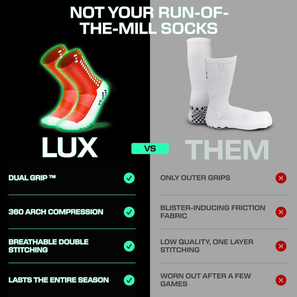 Lux Soccer Grip - Calf Sock - Red