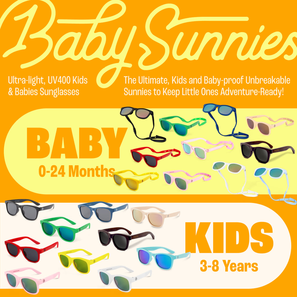 BABY SUNNIES Polarized Baby Sunglasses - Transparent Pink, 0-24 Months - UV400 Polarized Toddler Sunglasses - Adjustable Strap Infant Essentials - Unbreakable Flexible Baby Beach Essentials