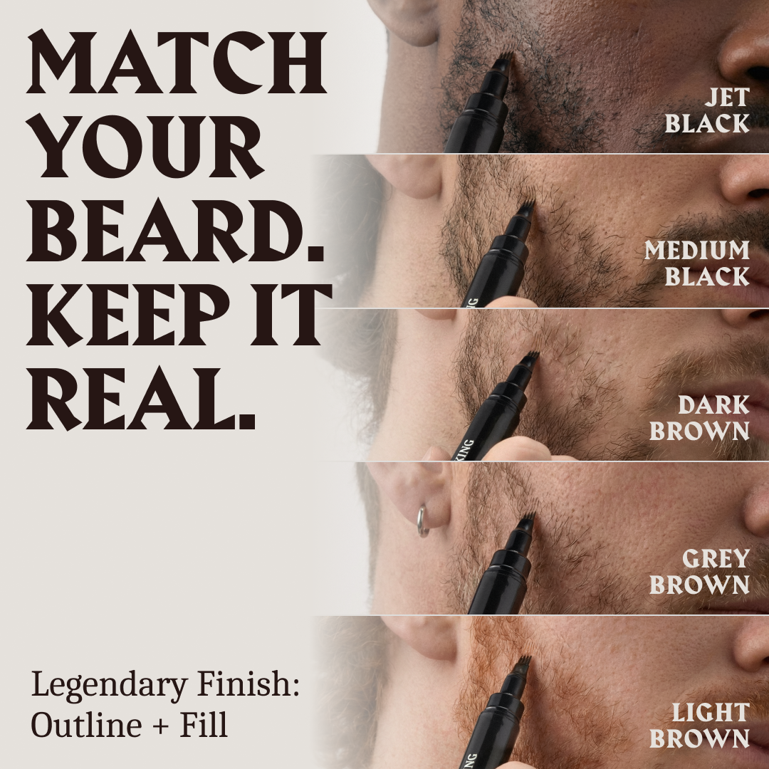 Beard Filler Pen - Dual Tip (2-pack) - Grey Brown