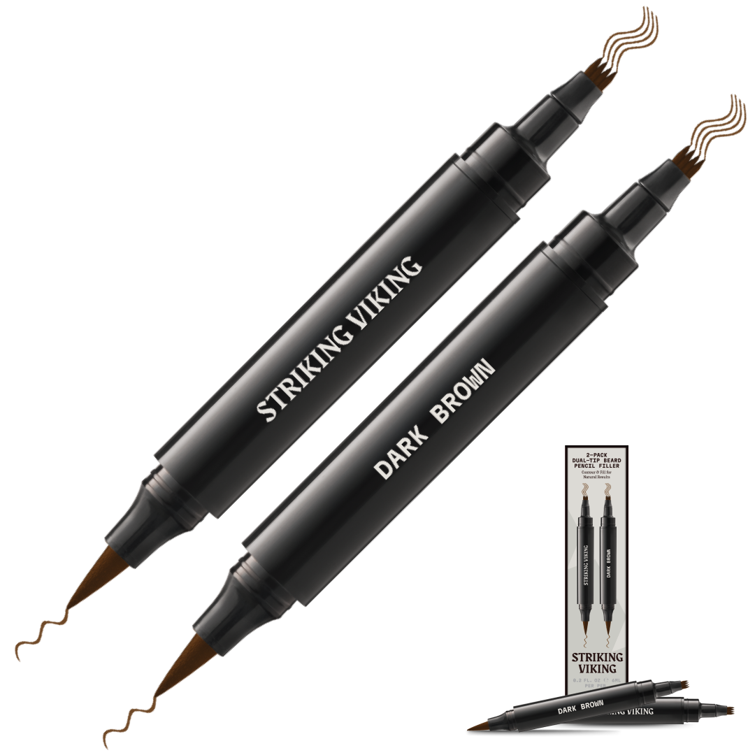 Bartauffüllstift - Doppelspitze (2er-Pack) - Dunkelbraun