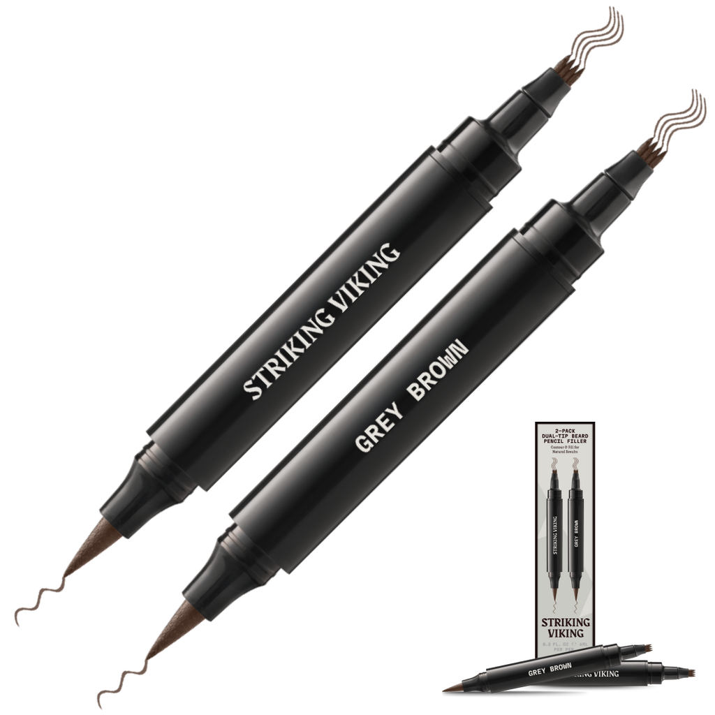 Beard Filler Pen - Dual Tip (2-pack) - Grey Brown
