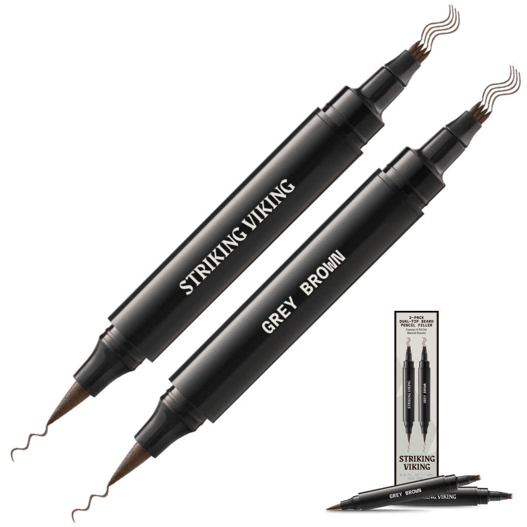 Bartauffüllstift - Doppelspitze (2er-Pack) - Grau Braun