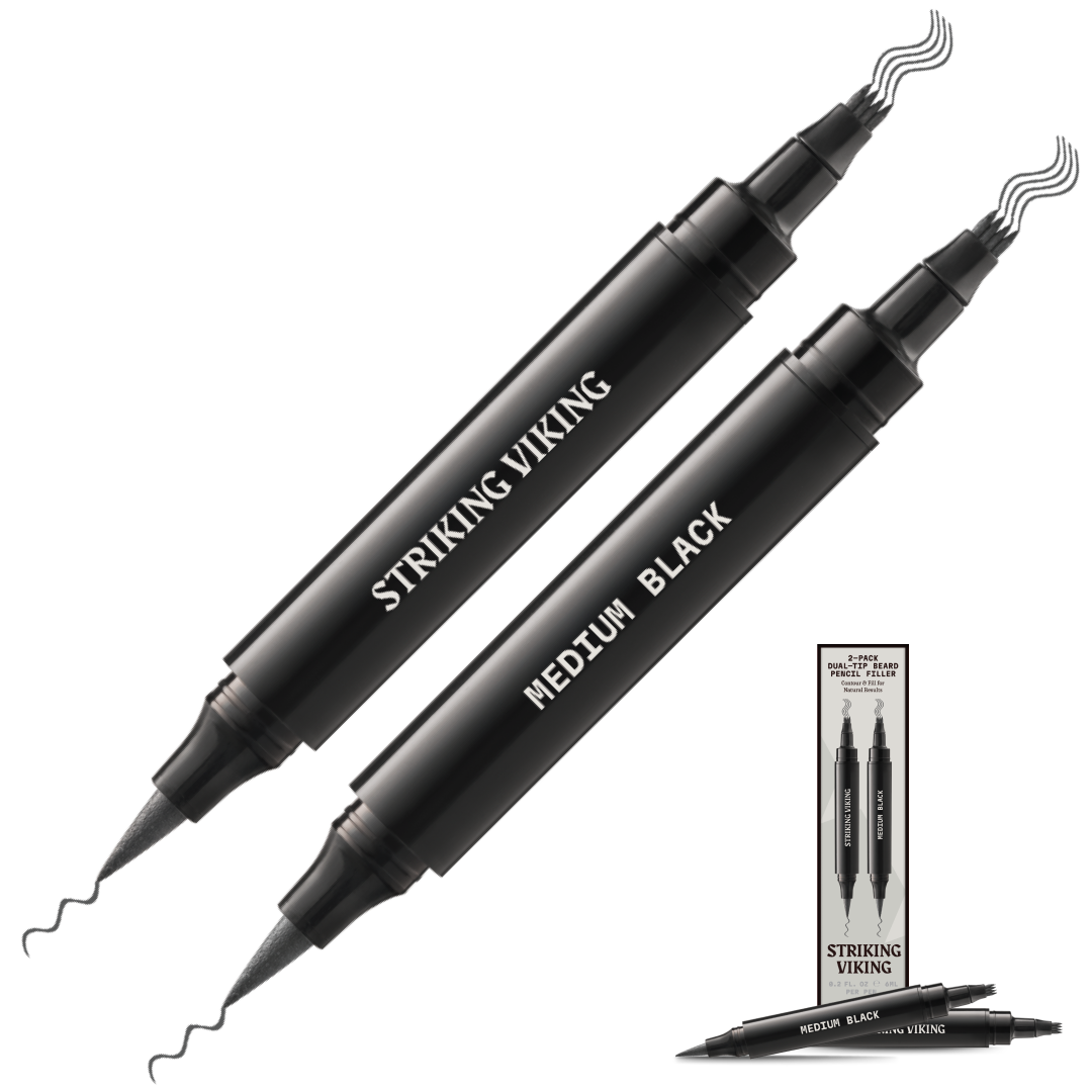 Bartauffüllstift - Doppelspitze (2er-Pack) - Mittel Schwarz