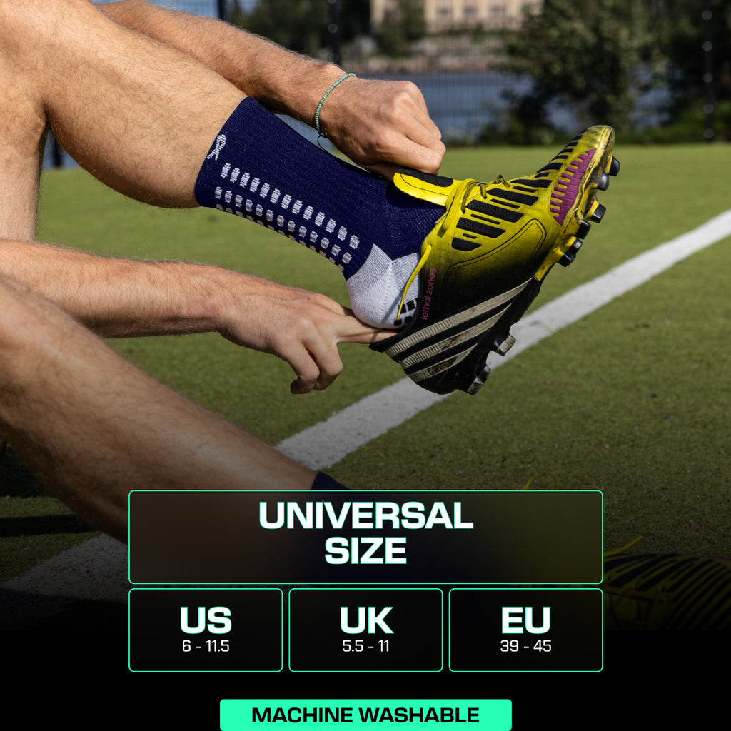 Lux Soccer Grip - Calf Sock - Navy Blue