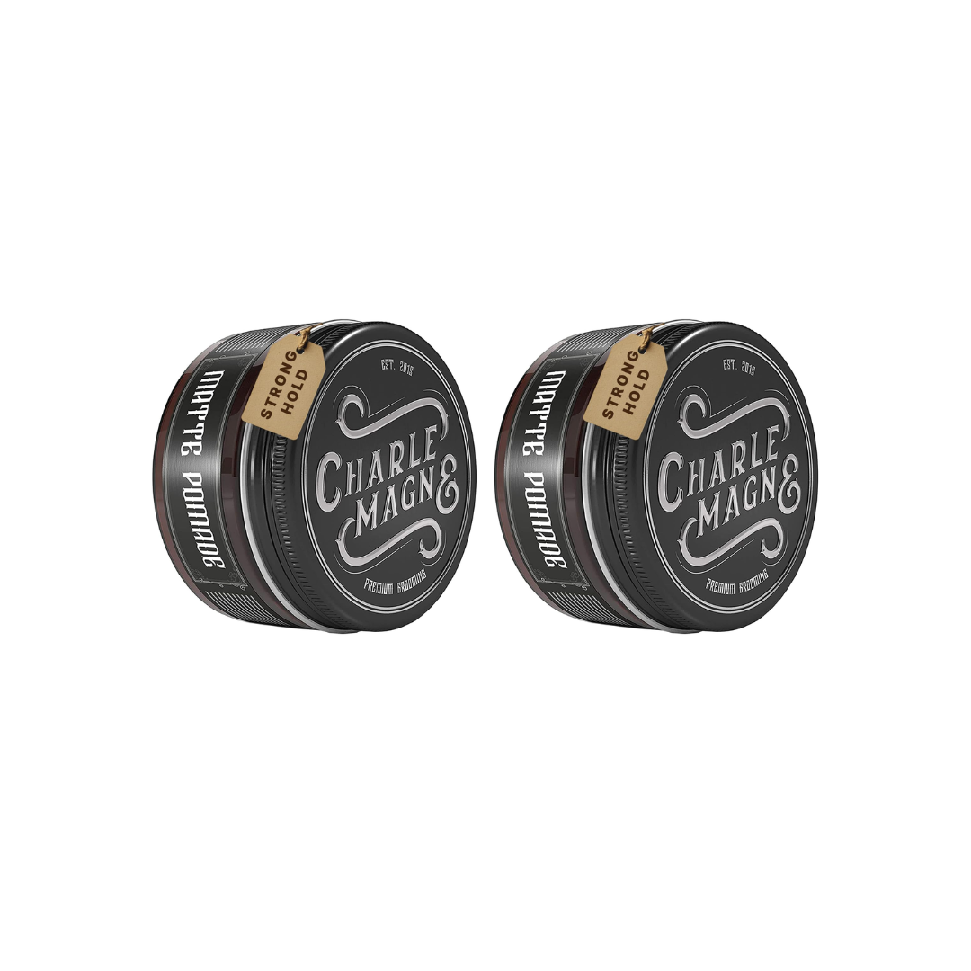 Charlemagne Pomade Matte – Cuir – Forte Tenue – Lot de 2