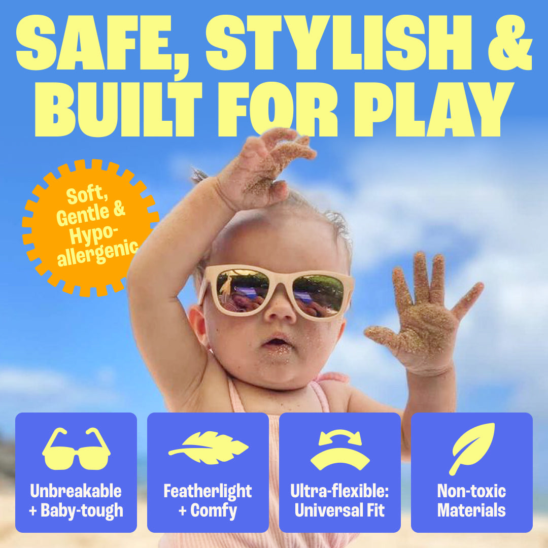 Baby Sunnies Polarized Baby Sunglasses Blue Fish - UV400, 0-24 Months