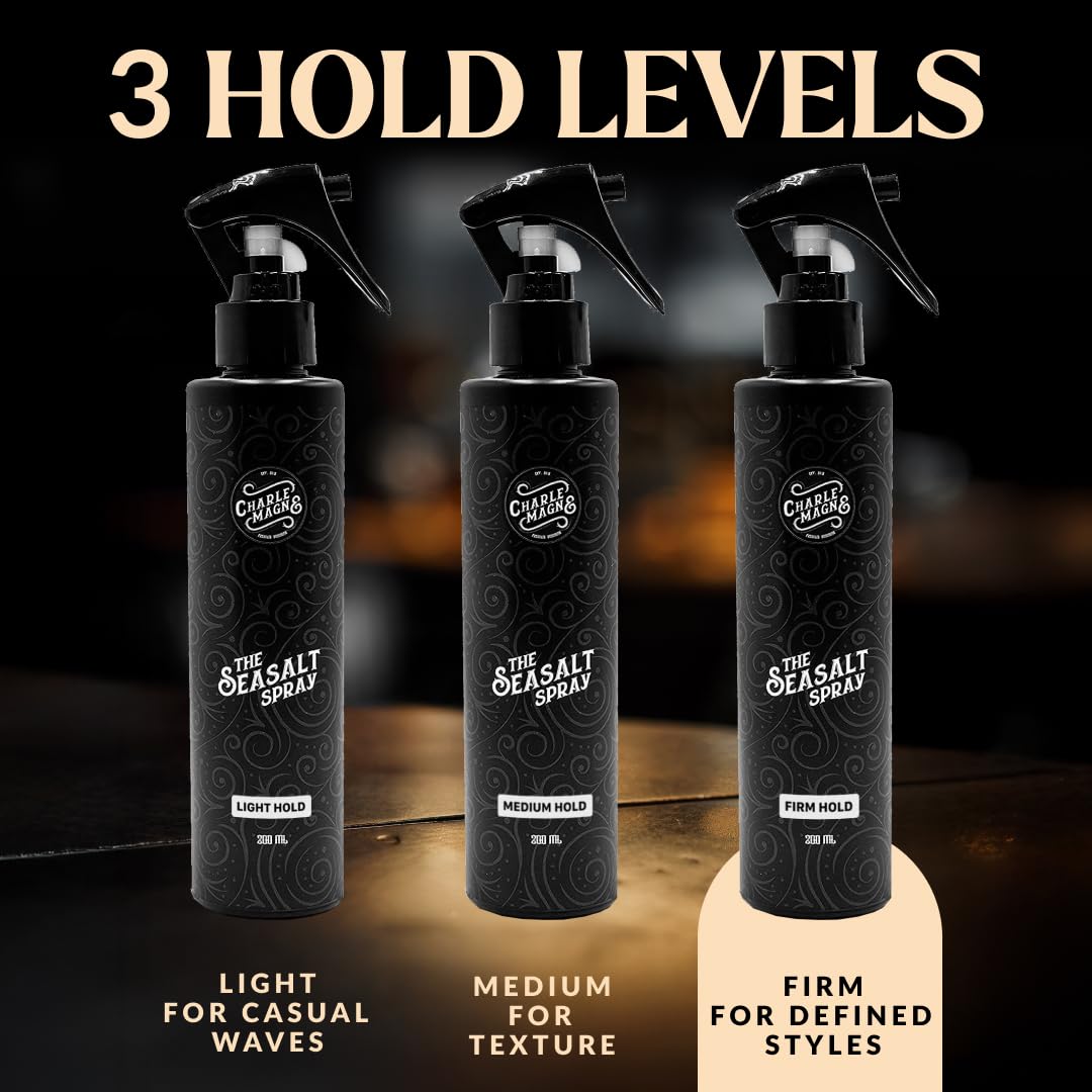 Spray Capillaire au Sel Marin Charlemagne - Forte Tenue - Lot de 3