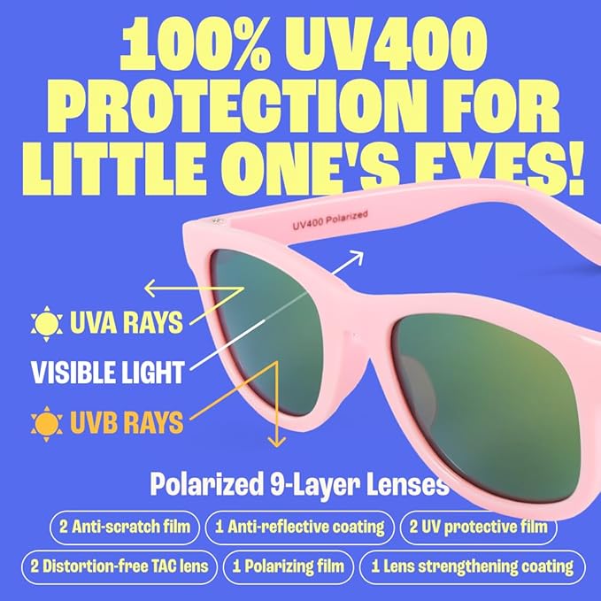 Babysunnies Barbie Roze Gepolariseerde Kinderzonnebril (3–8 Jaar) – UV400 Flexibele Kinderzonnebril