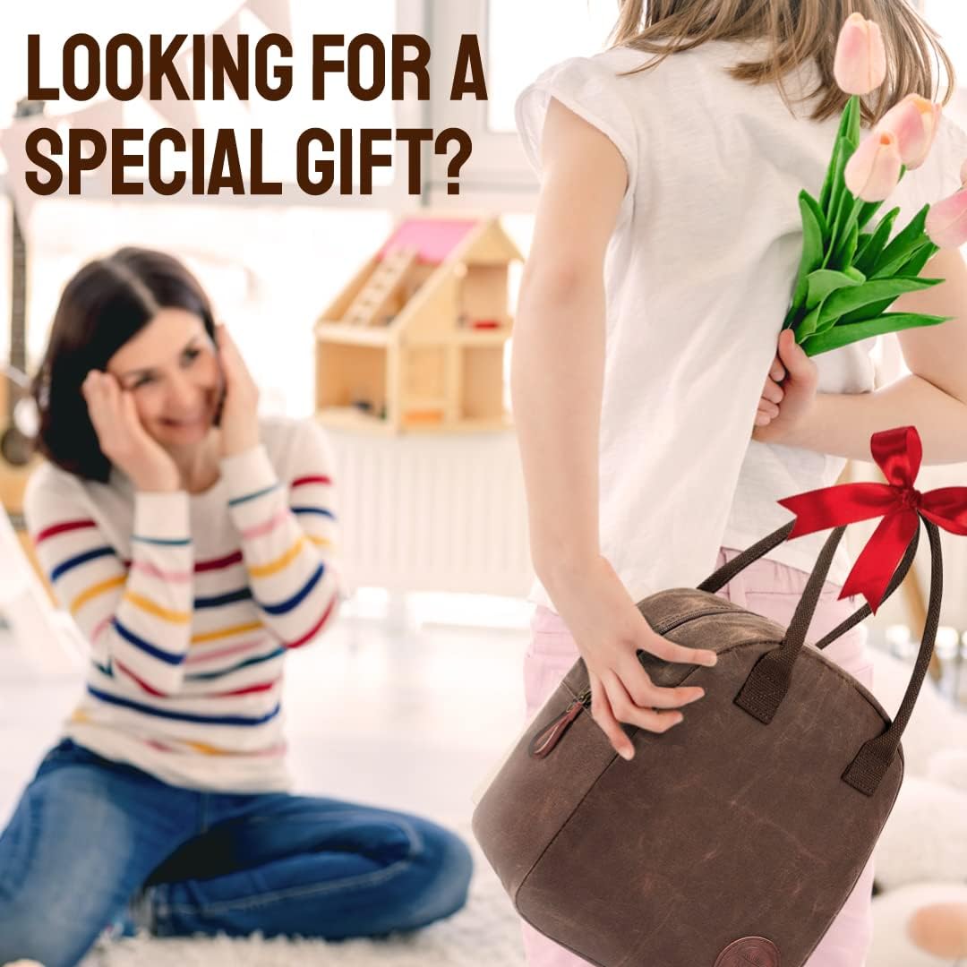 ASEBBO Insulated Lunch Bag for Women & Men (Chocolate Brown)