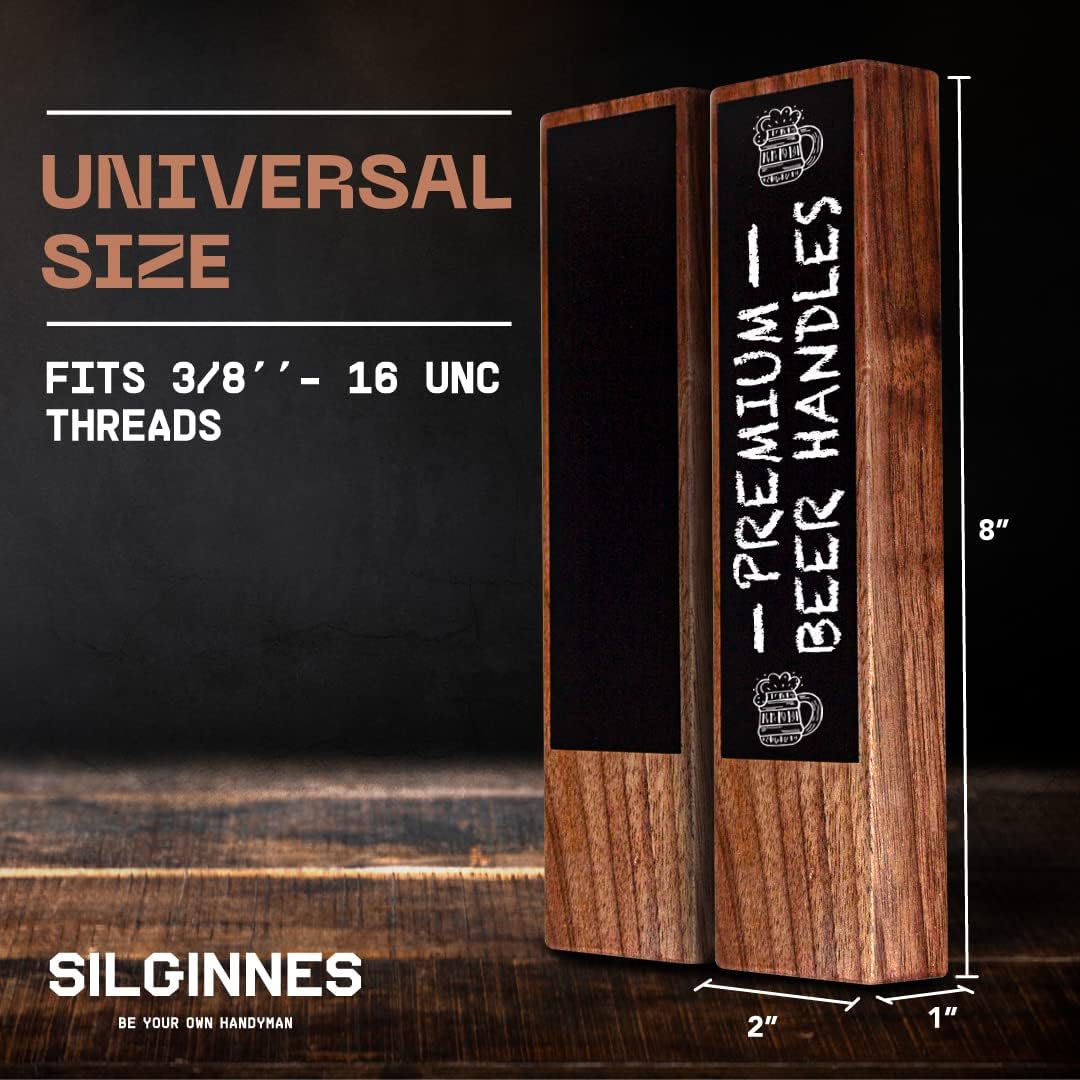 Beer Tap Handles - Beer Tap - Pack of 2 - Chalkboard Included - Pen Included - Chalkboard Tap Handle - 1919 Tap Handle - Cool Beer Taps Handles - Brown Chalkboard Beer Tap Handle
