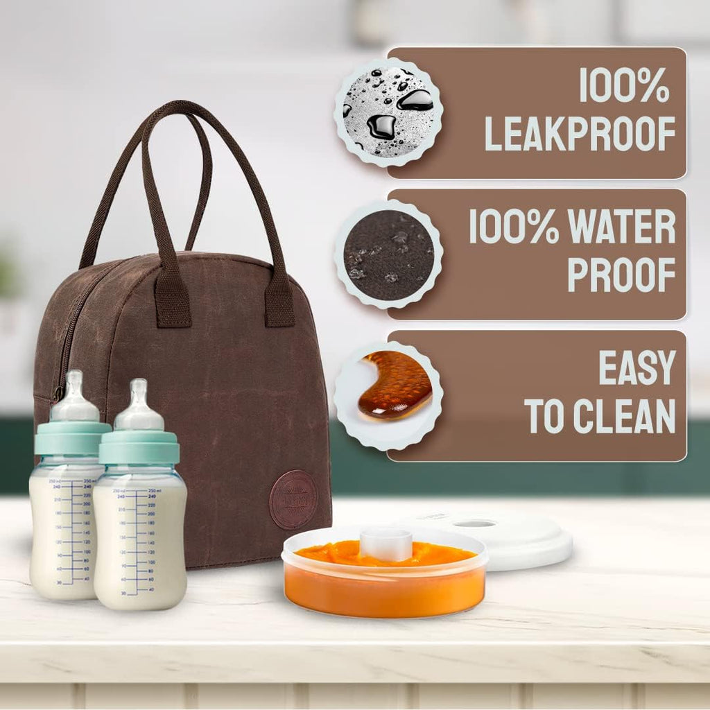 ASEBBO Insulated Lunch Bag for Women & Men (Chocolate Brown)