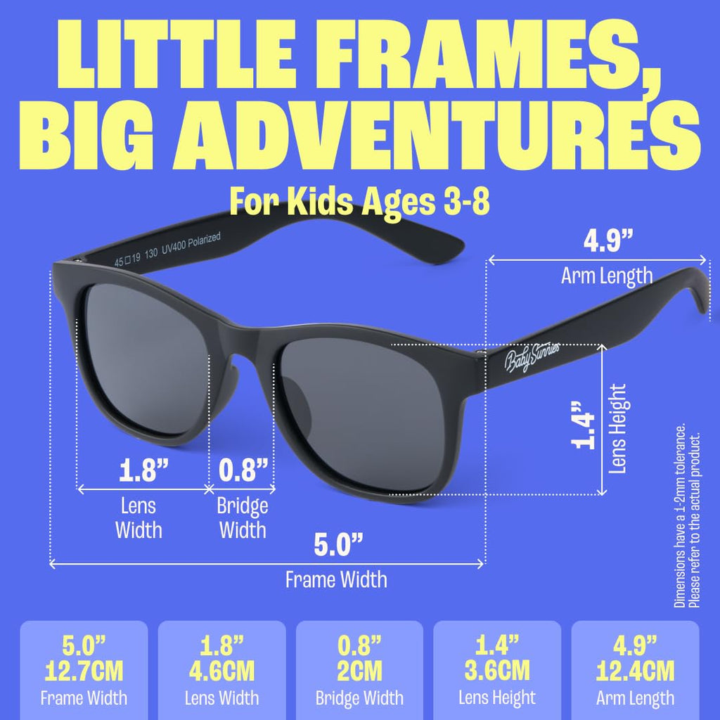 Baby Sunnies Kids sunglasses - Black with sleeve