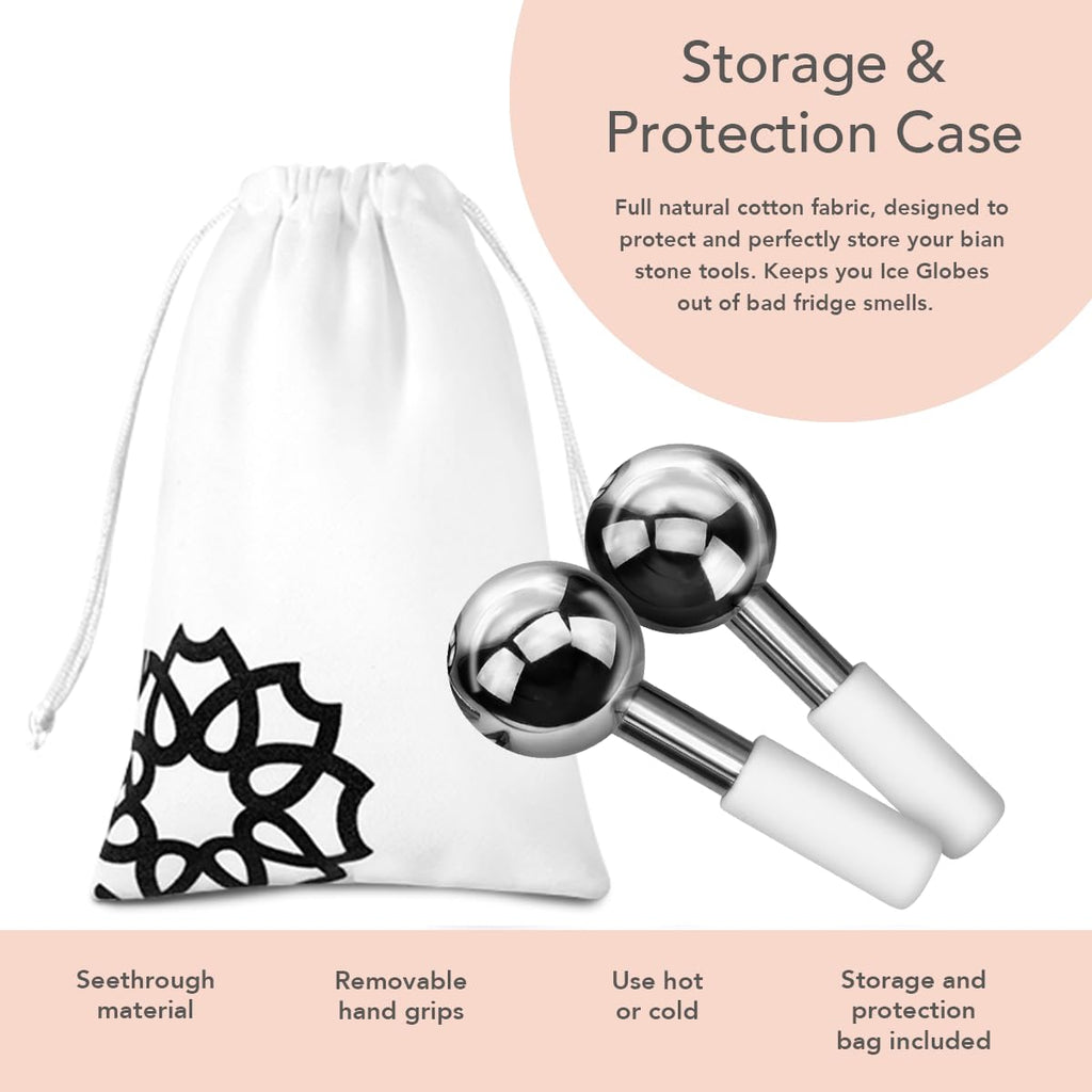 Luonkos Steel Ice Globe Face Massager - 2 pcs
