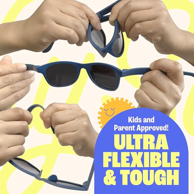 Babysunnies Hemelsblauwe Gepolariseerde Kinderzonnebril (3–8 Jaar) – Flexibele UV400 Kinderzonnebril