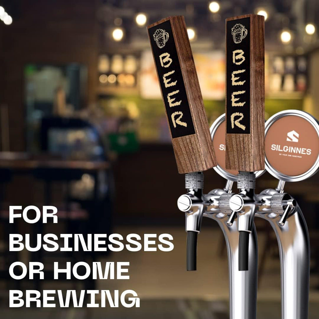 Beer Tap Handles - Beer Tap - Pack of 2 - Chalkboard Included - Pen Included - Chalkboard Tap Handle - 1919 Tap Handle - Cool Beer Taps Handles - Brown Chalkboard Beer Tap Handle