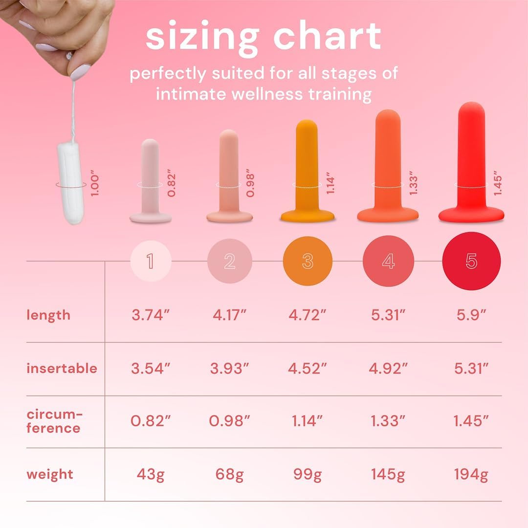 Ensemble de dilatateurs vaginaux | 5 tailles graduées | Silicone médical sans BPA
