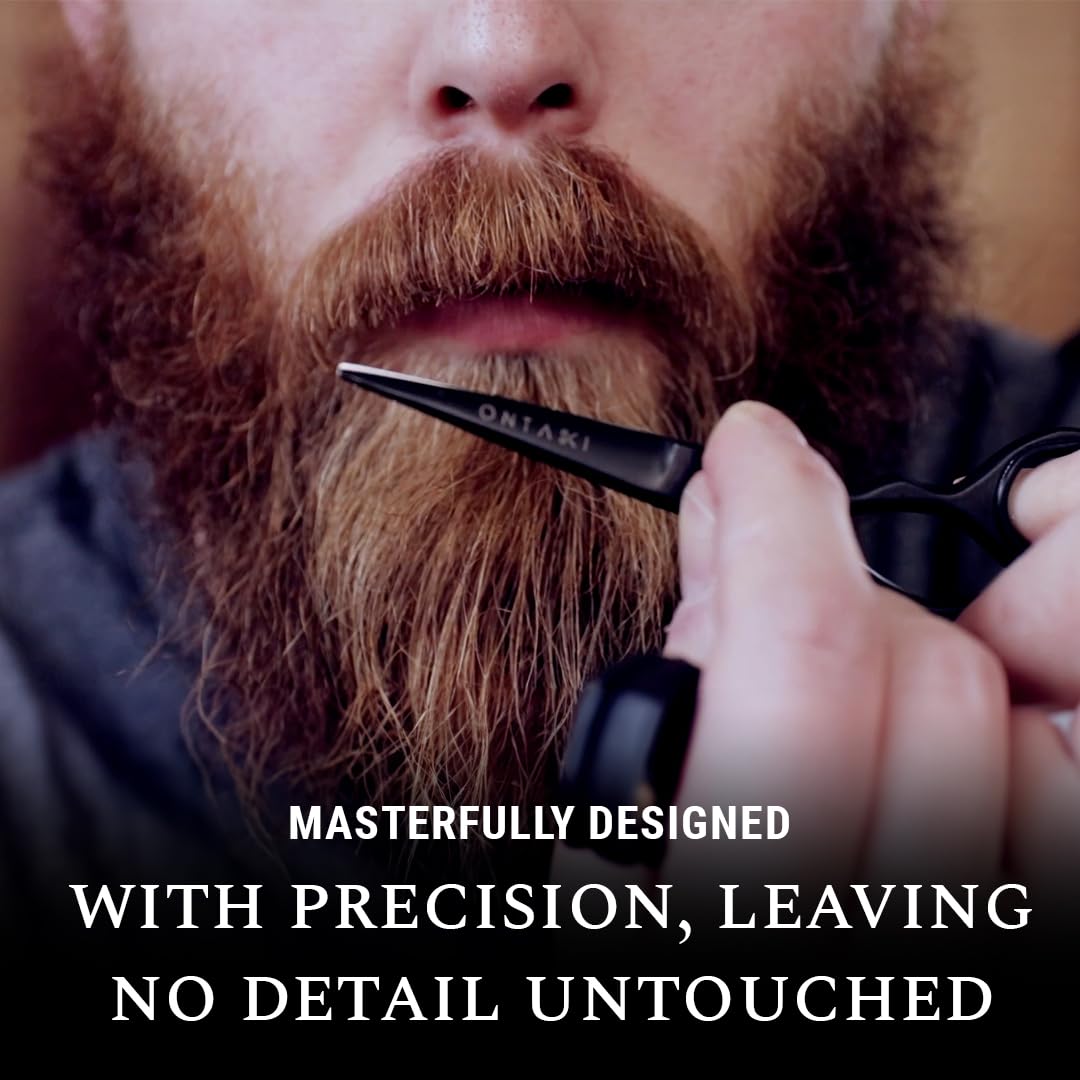 German Steel Beard & Mustache Scissors with Finger Rest (5")