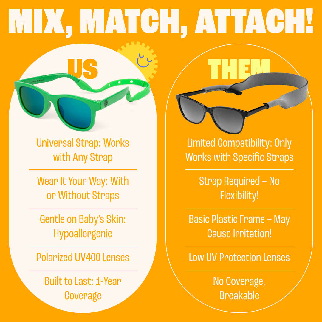 BABY SUNNIES Polarized Baby Sunglasses - Hulk Green, 0-24 Months - UV400 Protection & Infant Essentials - Shatter Resistant & Toddler Sunglasses - Adjustable Strap & Baby Beach Essentials
