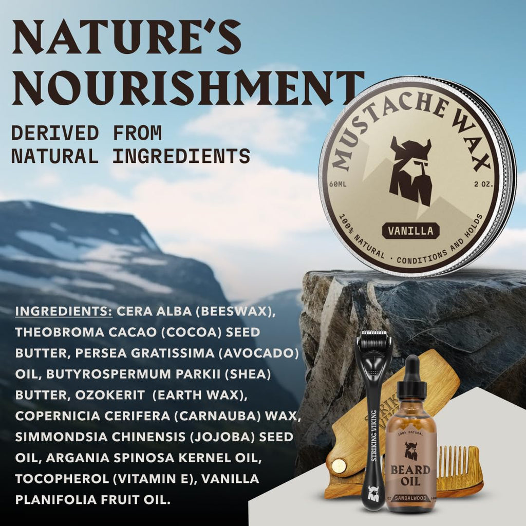 Mustache Wax and Comb Vanilla