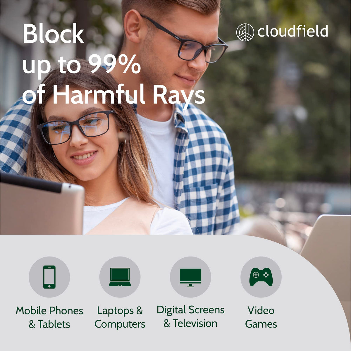 Cloudfield Blåljusblockerande Glasögon - Transparenta
