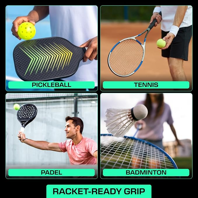 LUX Racket Grip Tape, Wit, Ultra-Kleverige Overgrip voor Tennis, Padel, Squash en Badminton