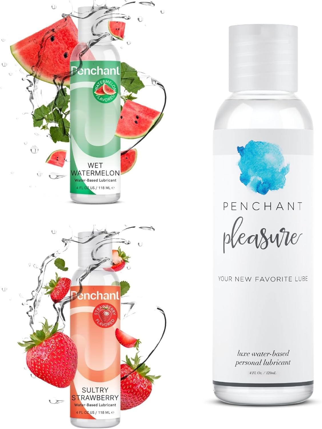 Lube - Water-based (4oz) + Strawberry (4oz) + Watermelon (4oz)