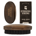Striking Viking beard brush with natural boar bristles and durable beech wood handle for grooming and taming frizz