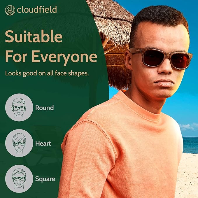 Lunettes de soleil en bambou Cloudfield - Bleu vert
