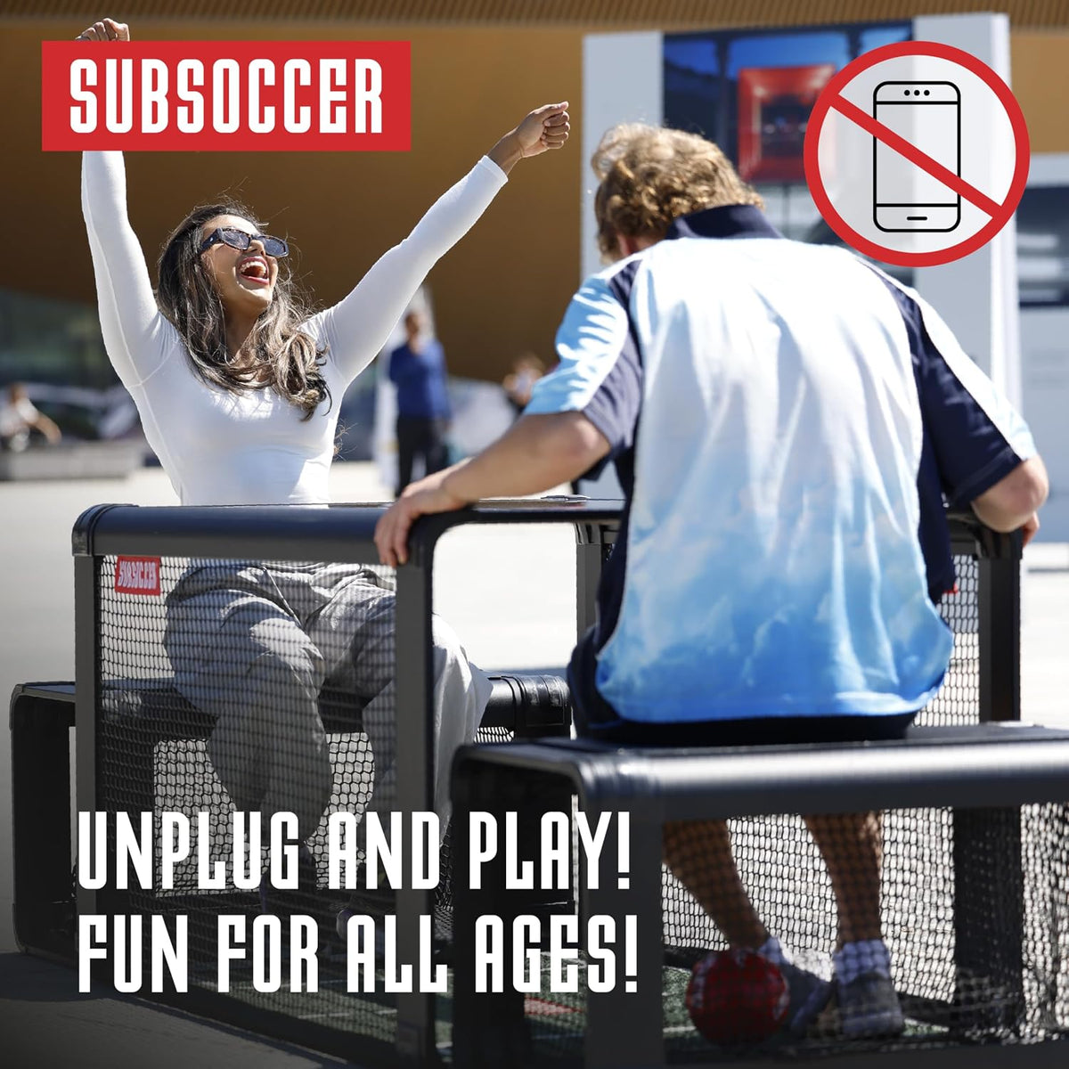 Subsoccer S7 White bench soccer game - angle view