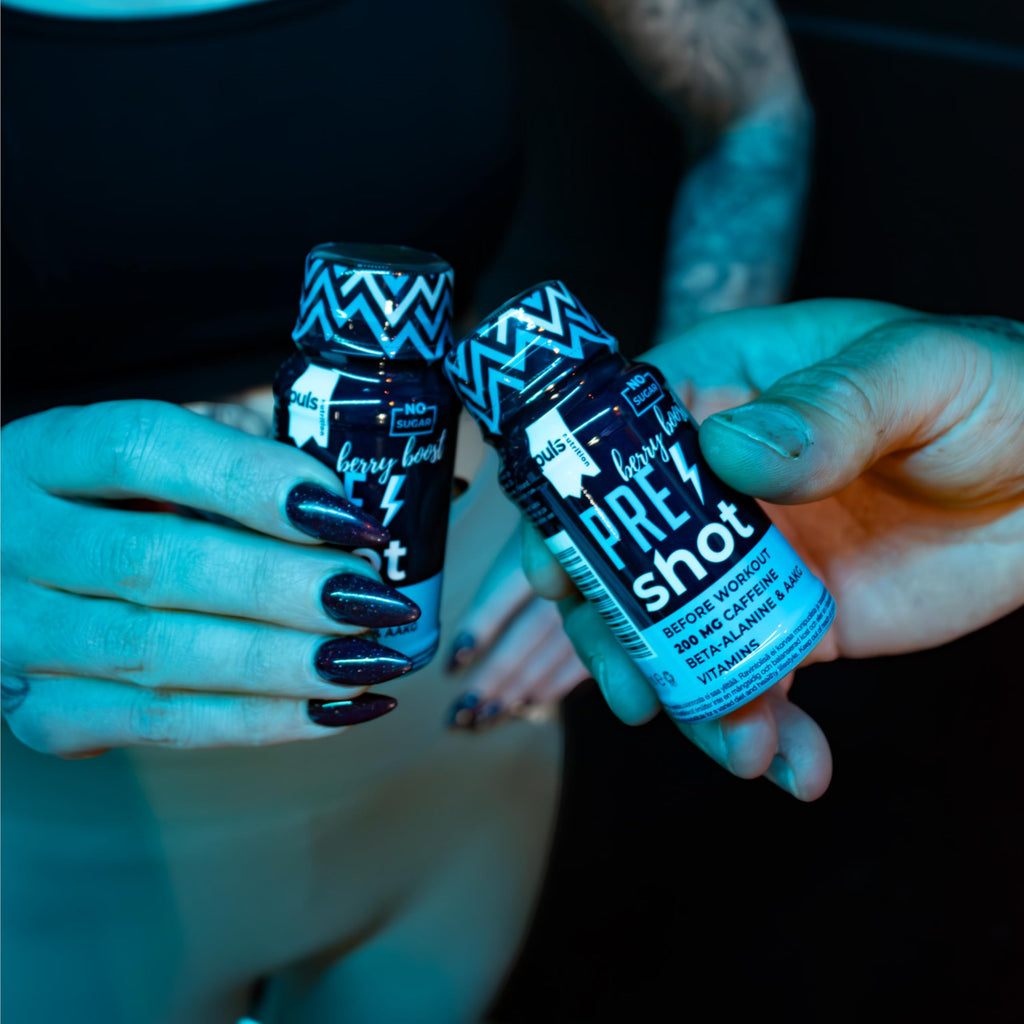 PULS Pre Workout Shot Berry Boost — 12 × 60 ml | 200mg Caffeine, Beta-Alanine, Arginine AKG & B-Vitamins
