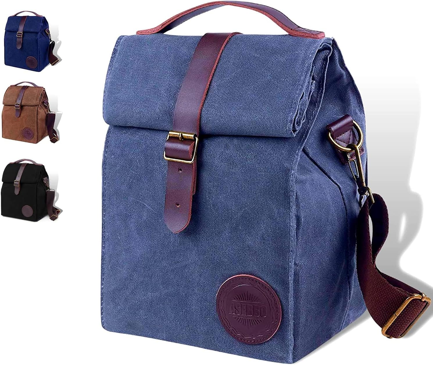 Insulated Sturdy Waxed Canvas Lunch Bag for Men and Women - 10L - Grey