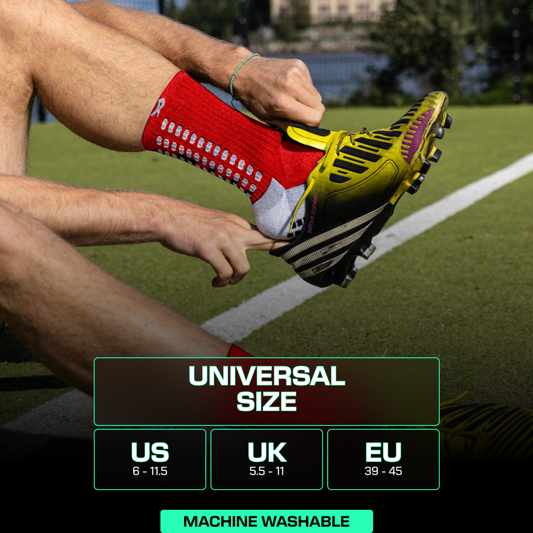 Lux Soccer Grip - Calf Sock - Red