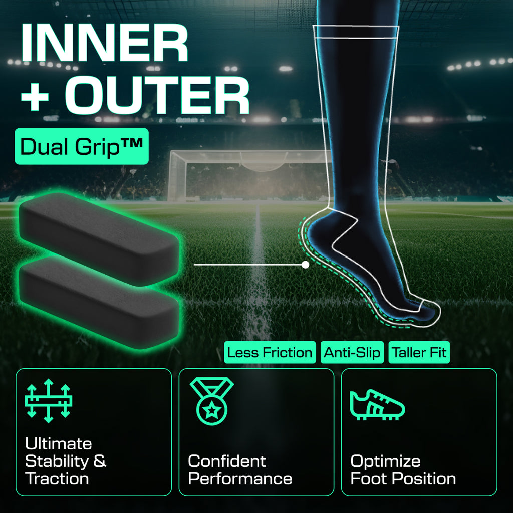 Lux Soccer Grip - Knee Sock - White