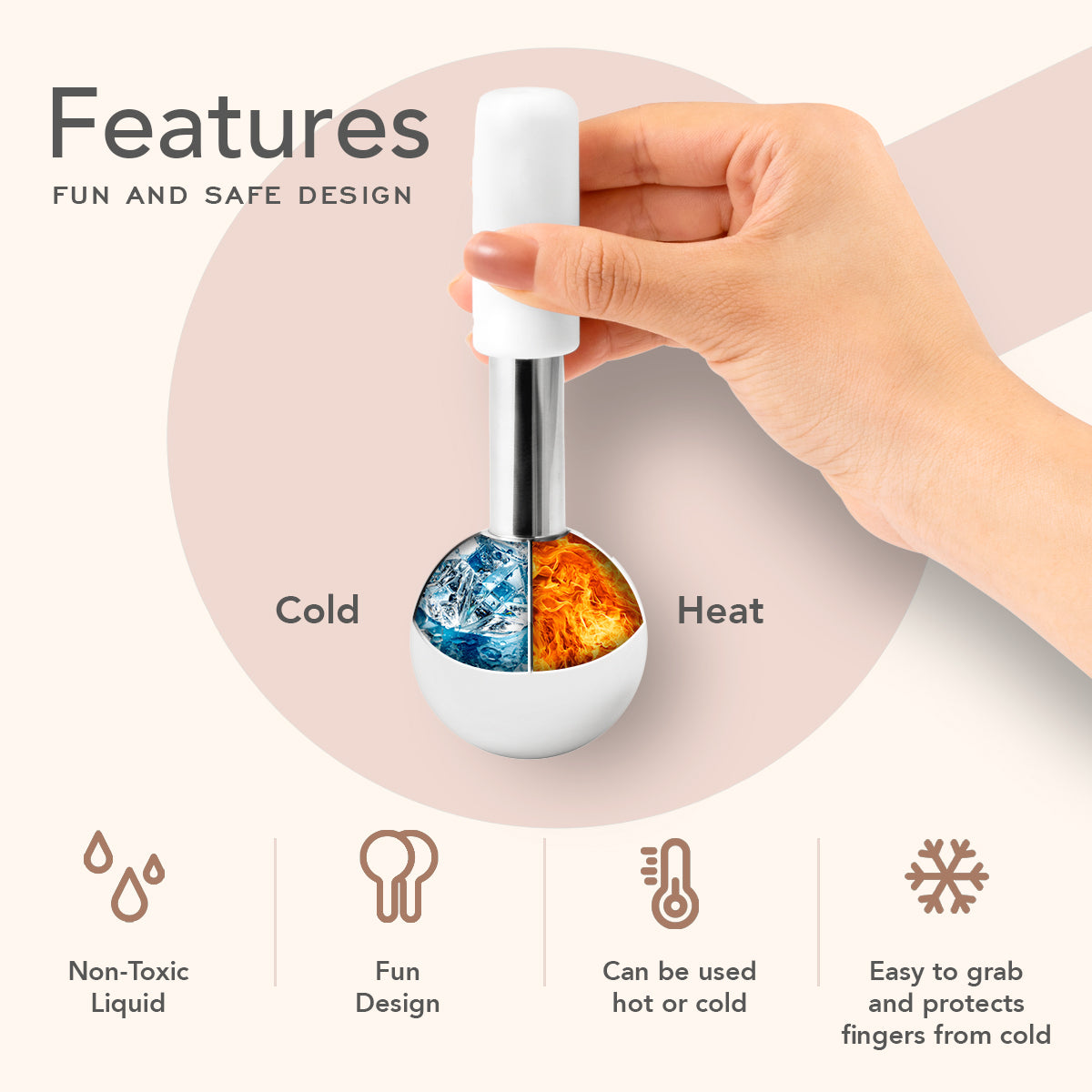 HaNaEmi Steel Ice Globe Face Massager - 2 pcs