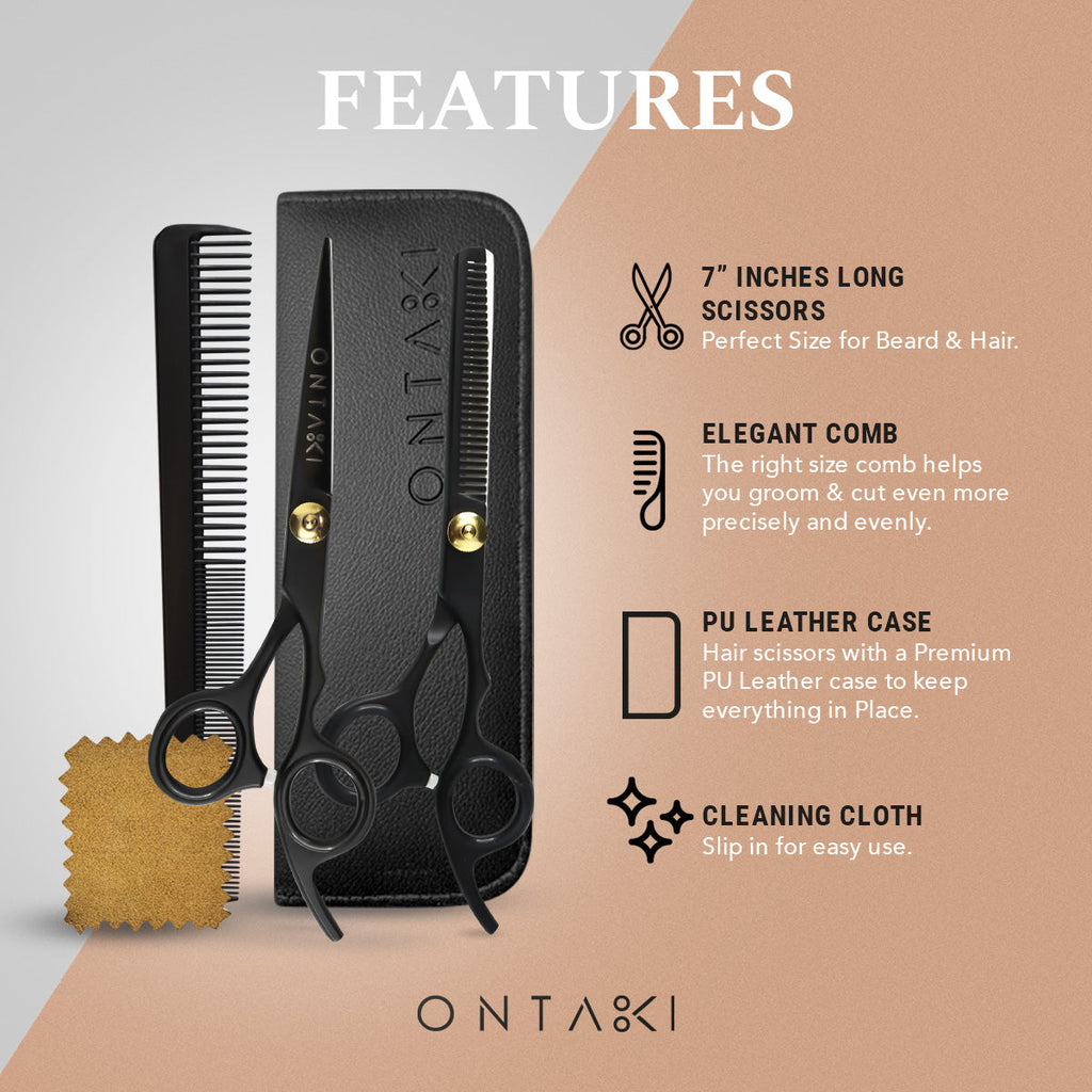 ONTAKI Haarverdunningsschaar Set Zwart