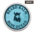 Blue Ocean Beard Balm tin with 100% natural oils, 2-ounce, moisturizing and shaping balm for a healthy beard.