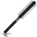 Premium round hair brush with ball-tipped bristles and rubber grip for effortless volume and style.