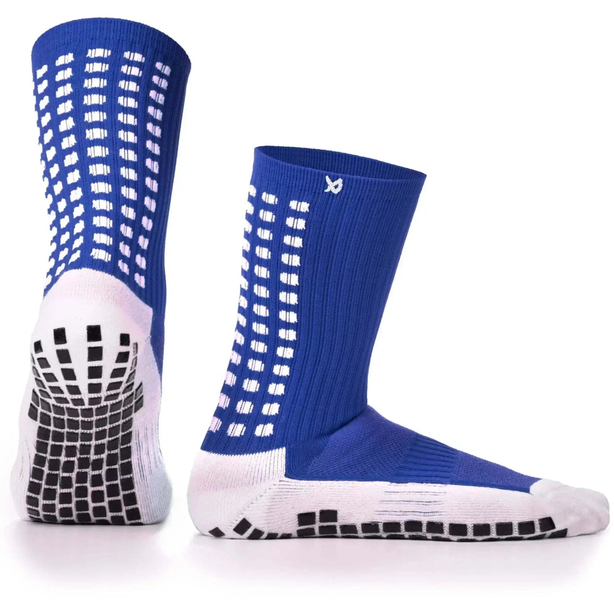 LUX Voetbalsokken met grip, kuitlengte, blauw, volwassen maat, antislip voetbalsokken voor maximale stabiliteit en duurzaamheid