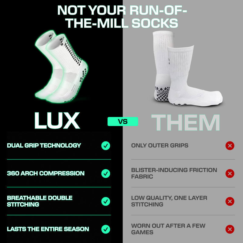 LUX Grip Socks Football – Calf Socks Multipack White