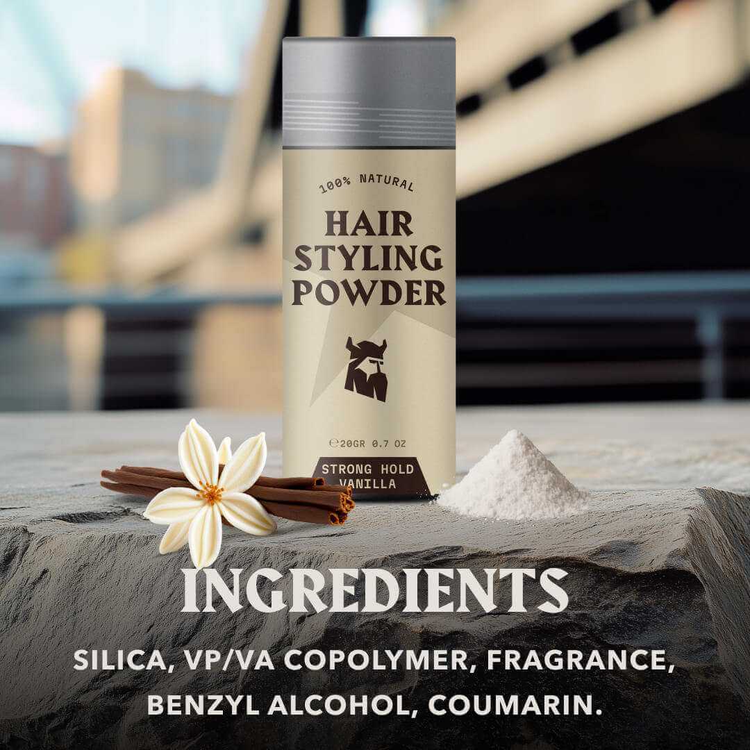Hair Styling Powder for Men - Strong Hold - Vanilla Scent